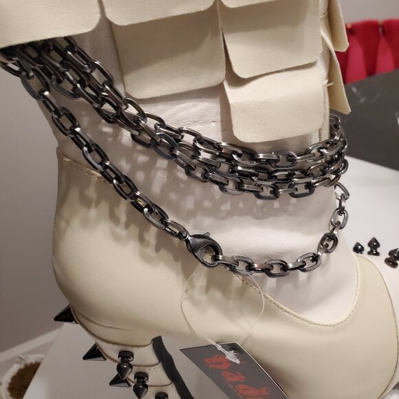 Hades size 6 5 inch caymene steampunk vegan leather boots - Picture 3 of 16